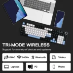 F99 Wireless Mechanical Keyboard,Tri-Mode BT5.0/2.4GHz/USB-C Hot Swappable Custom Keyboard,Pre-lubed Linear Switches,RGB Backlit Computer Gaming Keyboards for PC/Tablet/PS/Xbox - Image 5