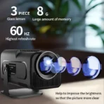 HY320 Portable Projector BT5.0 Android 11 WiFi6 Movie Projector Cinema Outdoor180° Flip Android TV BOX LCD Ultra HD Living mobile phone screen Projection - Image 2