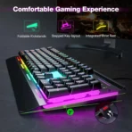 Gaming Keyboard, USB Wired Computer Keyboard, 15-Zone RGB Illumination, IP32 Water Resistance, 25 Anti-ghosting Keys, All-Metal Panel (Whisper Quiet Gaming Switch) - Image 6