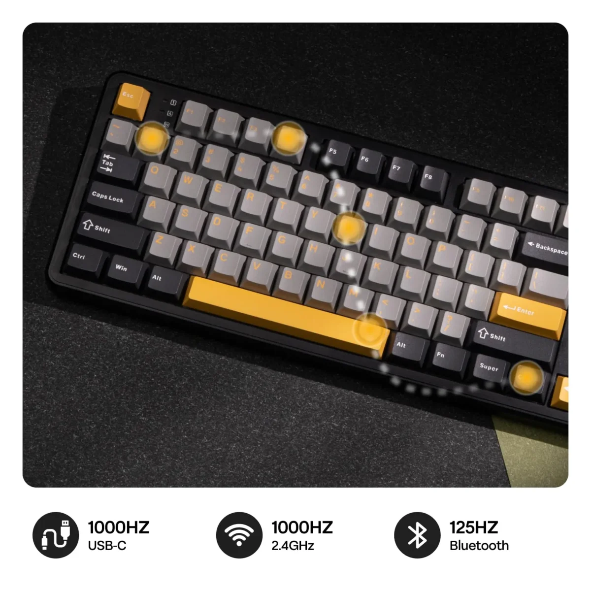 F99 Wireless Mechanical Keyboard,Tri-Mode BT5.0/2.4GHz/USB-C Hot Swappable Custom Keyboard,Pre-lubed Linear Switches,RGB Backlit Computer Gaming Keyboards for PC/Tablet/PS/Xbox - Image 4