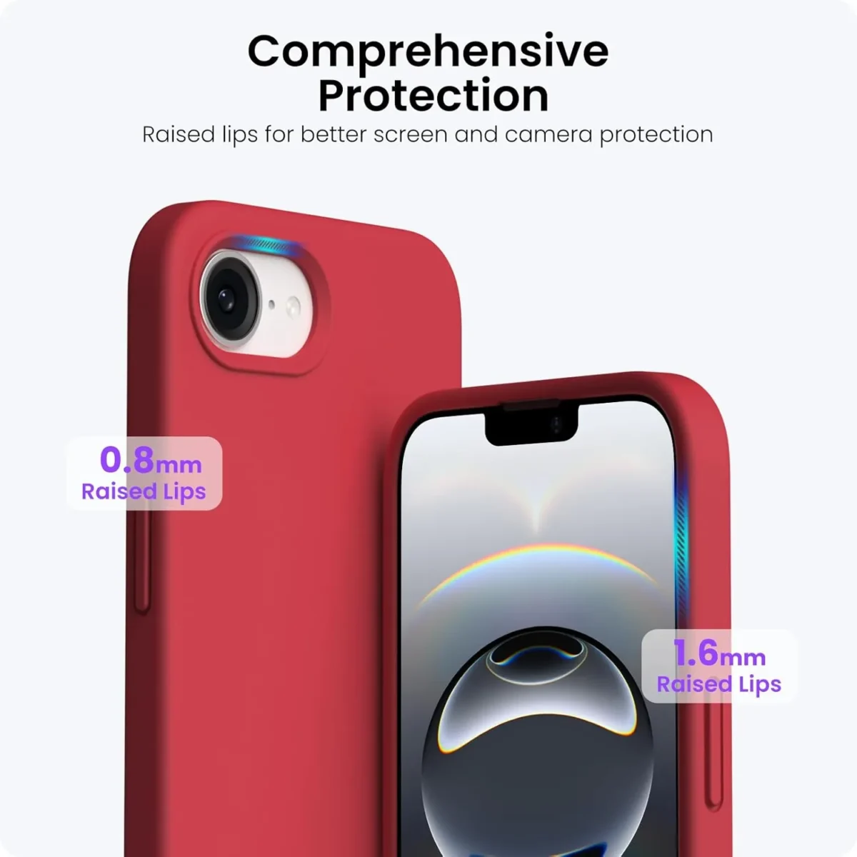 Compatible with iPhone 16e Case 6.1"(2025), Liquid Silicone 3 Layers Full Covered Soft Gel Rubber Phone Case,Shockproof Protective Cover with Anti-Scratch Microfiber Lining-Chalk Pink - Image 8