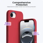 Compatible with iPhone 16e Case 6.1"(2025), Liquid Silicone 3 Layers Full Covered Soft Gel Rubber Phone Case,Shockproof Protective Cover with Anti-Scratch Microfiber Lining-Chalk Pink - Image 8